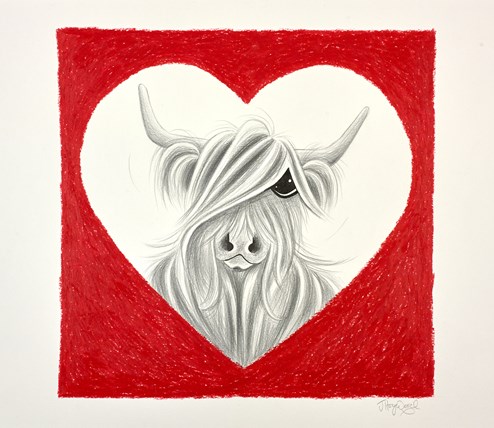 Big Love by Jennifer Hogwood - Original Drawing on Mounted Paper